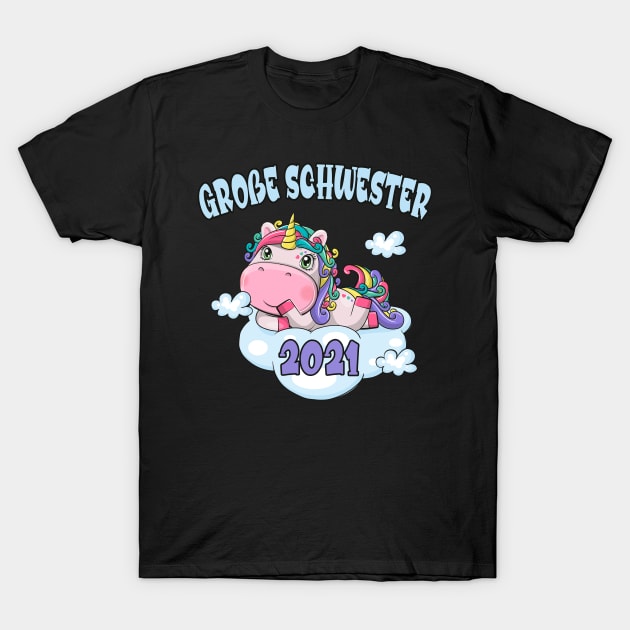 Einhorn Große Schwester 2021 Schwestern T-Shirt by Foxxy Merch